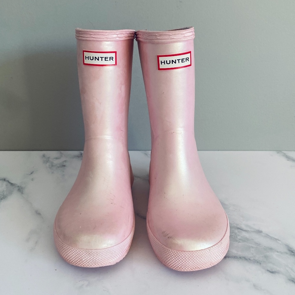 Metallic Pink Hunter Boots Nebula | Size 12 / 13